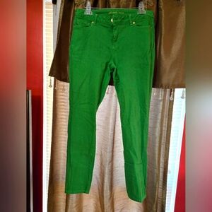 Michael Kors green skinny jeans size 10